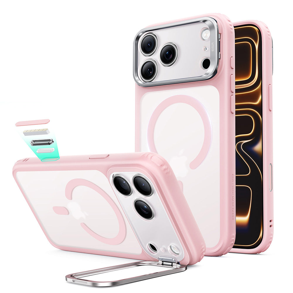 ESR  iPhone 18 Pro Max / iPhone 17 Pro Max - Σκληρή Θήκη με Πλαίσιο Σιλικόνης και Stand - Classic Hybrid HaloLock Kickstand - Frosted Bubblegum Pink