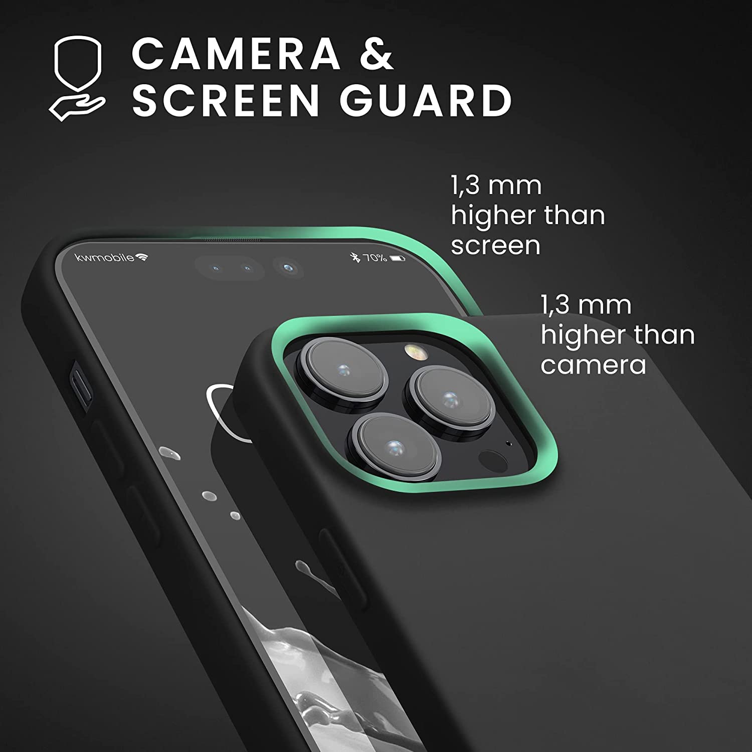 KW iPhone 14 Pro Max Λεπτή Θήκη Σιλικόνης TPU - Black Matte - 59078.47