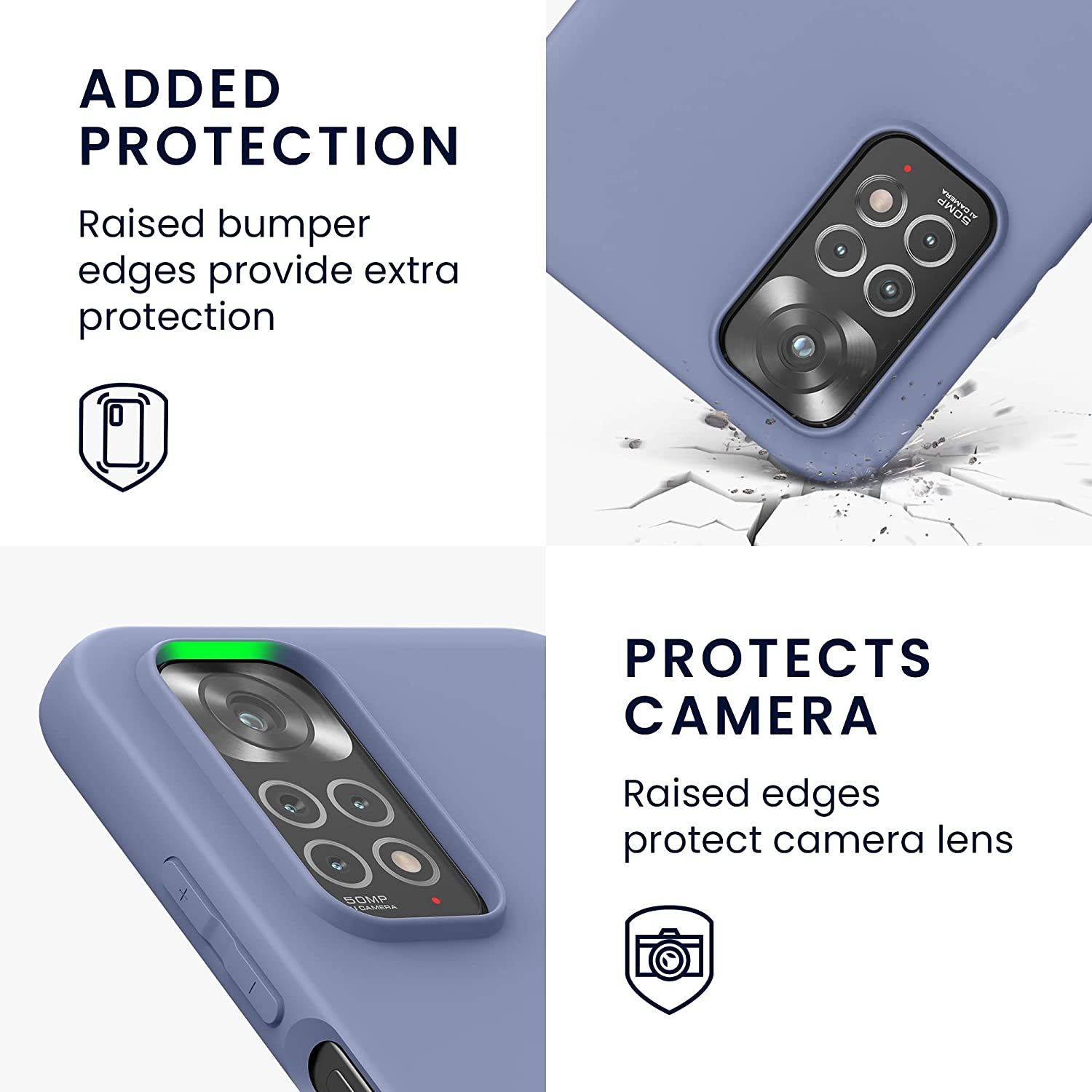 KW Xiaomi Redmi Note 11 / Redmi Note 11S Θήκη Σιλικόνης TPU - Blue Grey - 57368.12