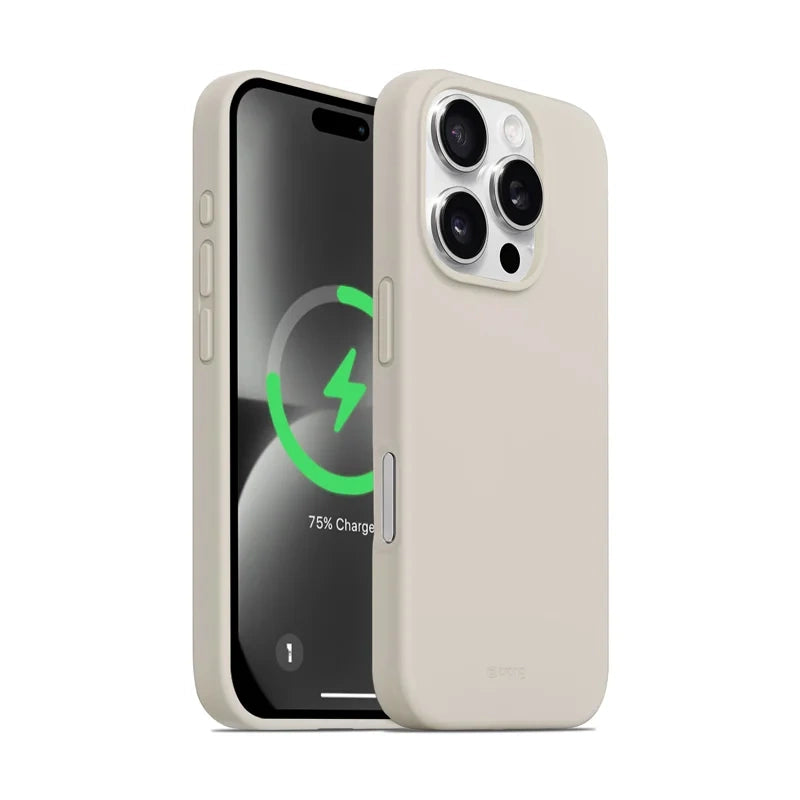 Crong iPhone 16 Pro Color Cover Magnetic - Θήκη Σιλικόνης με MagSafe - Stone Beige