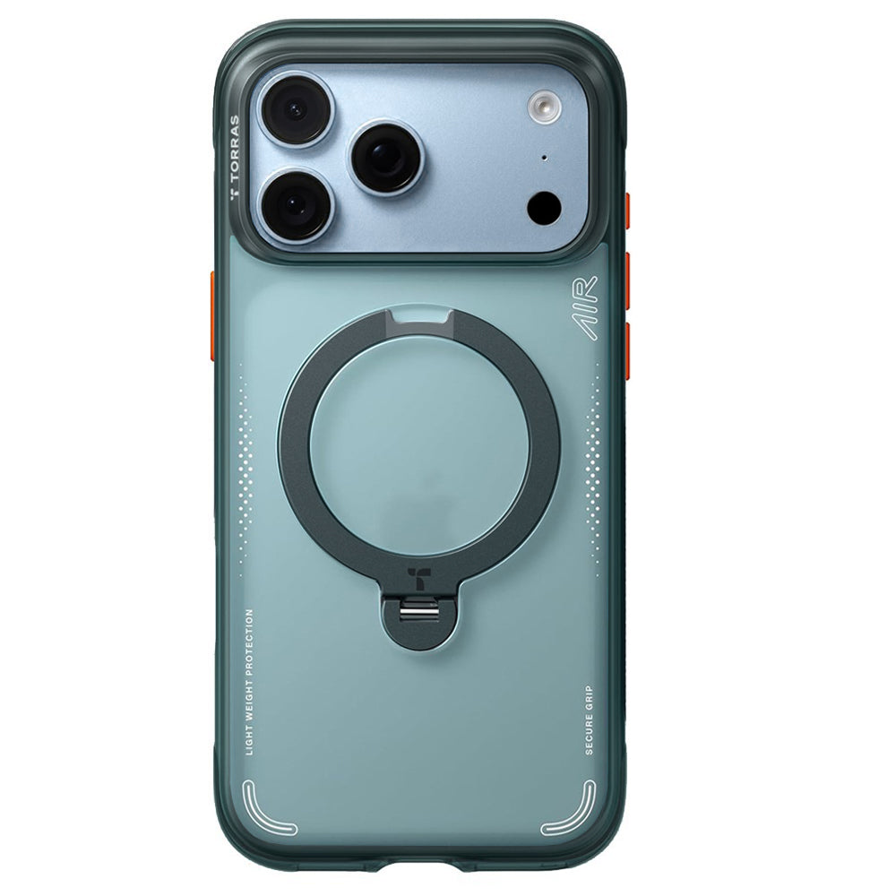 Torras iPhone 18 Pro Max / iPhone 17 Pro Max - Σκληρή θήκη με Πλαίσιο Σιλικόνης και MagSafe / Stand - Ostand Q3 Air Series - Glacier Sprint