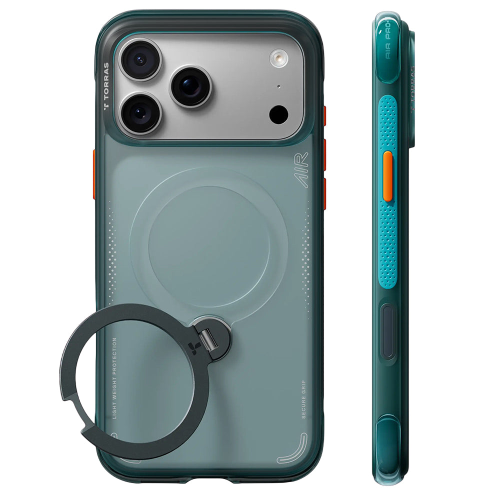 Torras iPhone 18 Pro / iPhone 17 Pro - Σκληρή θήκη με Πλαίσιο Σιλικόνης και MagSafe / Stand - Ostand Q3 Air Series - Glacier Sprint