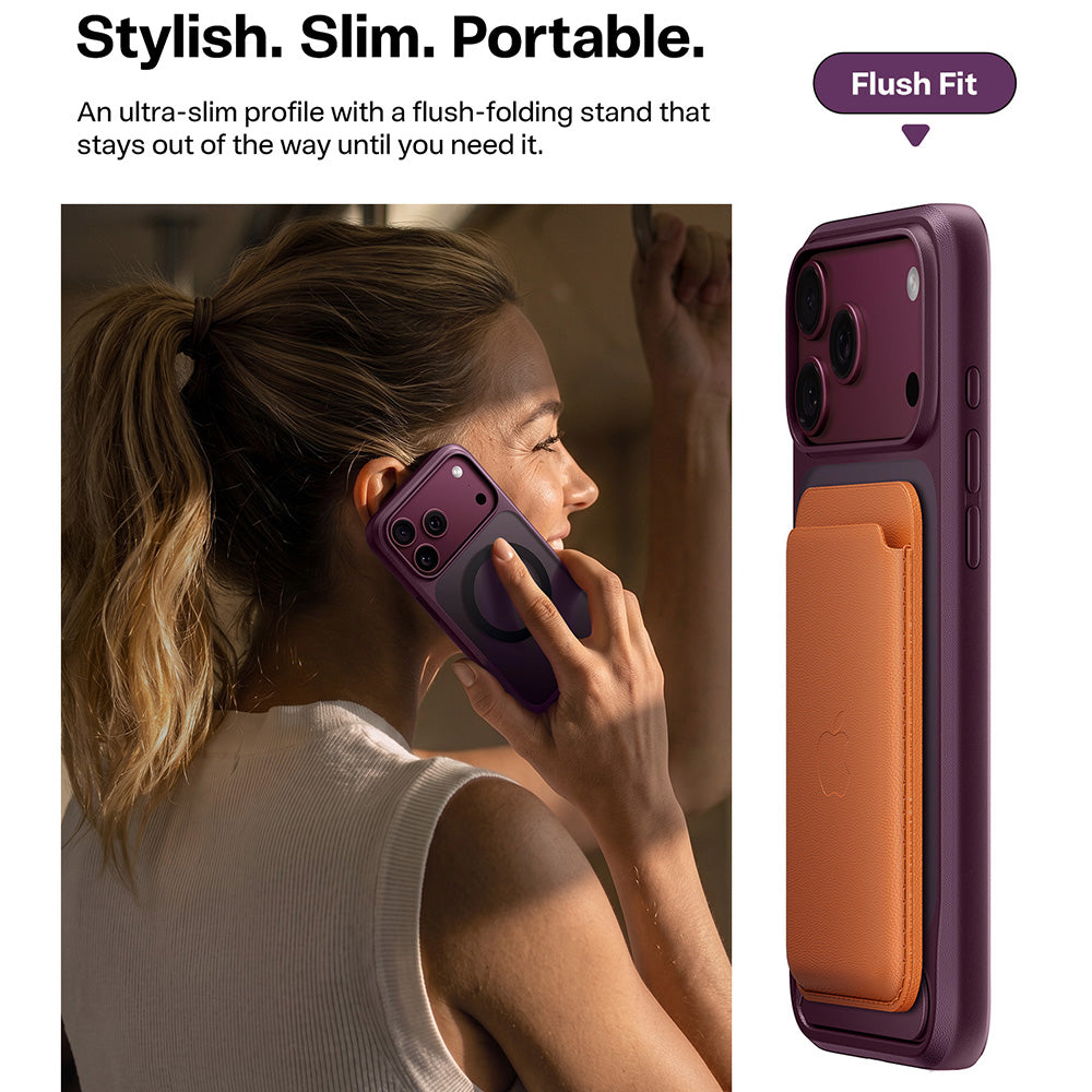 Torras iPhone 18 Pro Max / iPhone 17 Pro Max - Σκληρή θήκη MagSafe με Πλαίσιο Σιλικόνης και Stand - Ostand L1 - Purple