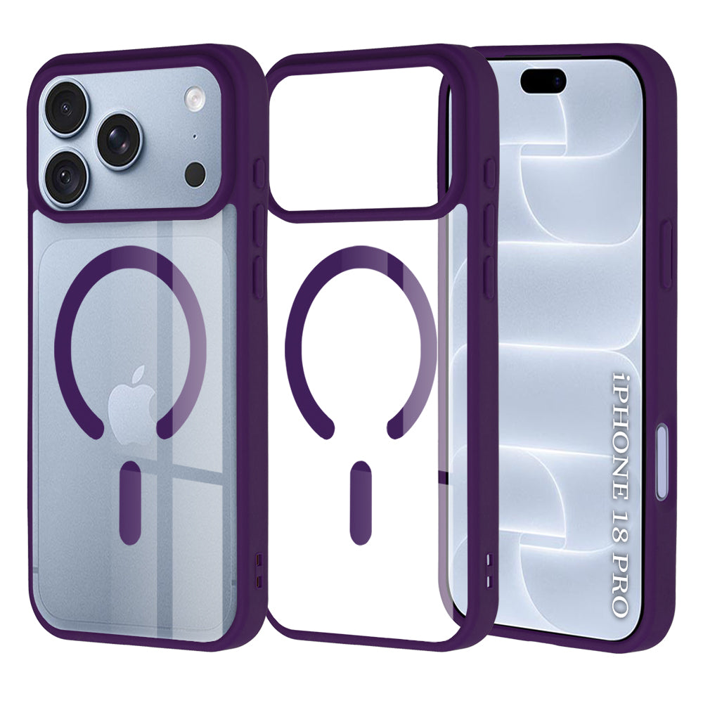Techsuit iPhone 18 Pro / iPhone 17 Pro - Σκληρή Θήκη MagSafe με Πλαίσιο Σιλικόνης - MagSafe Pro - Purple