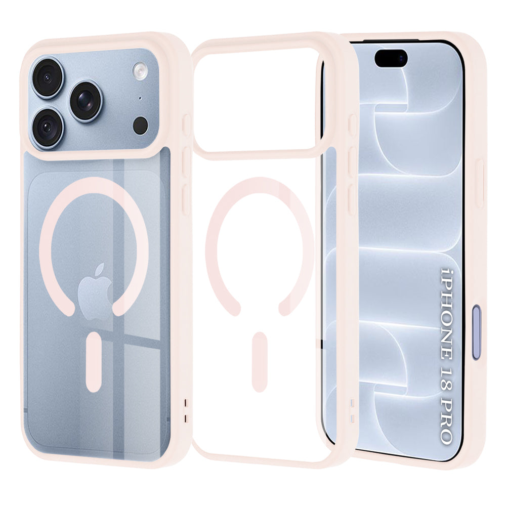 Techsuit iPhone 18 Pro / iPhone 17 Pro - Σκληρή Θήκη MagSafe με Πλαίσιο Σιλικόνης - MagSafe Pro - Nude Pink
