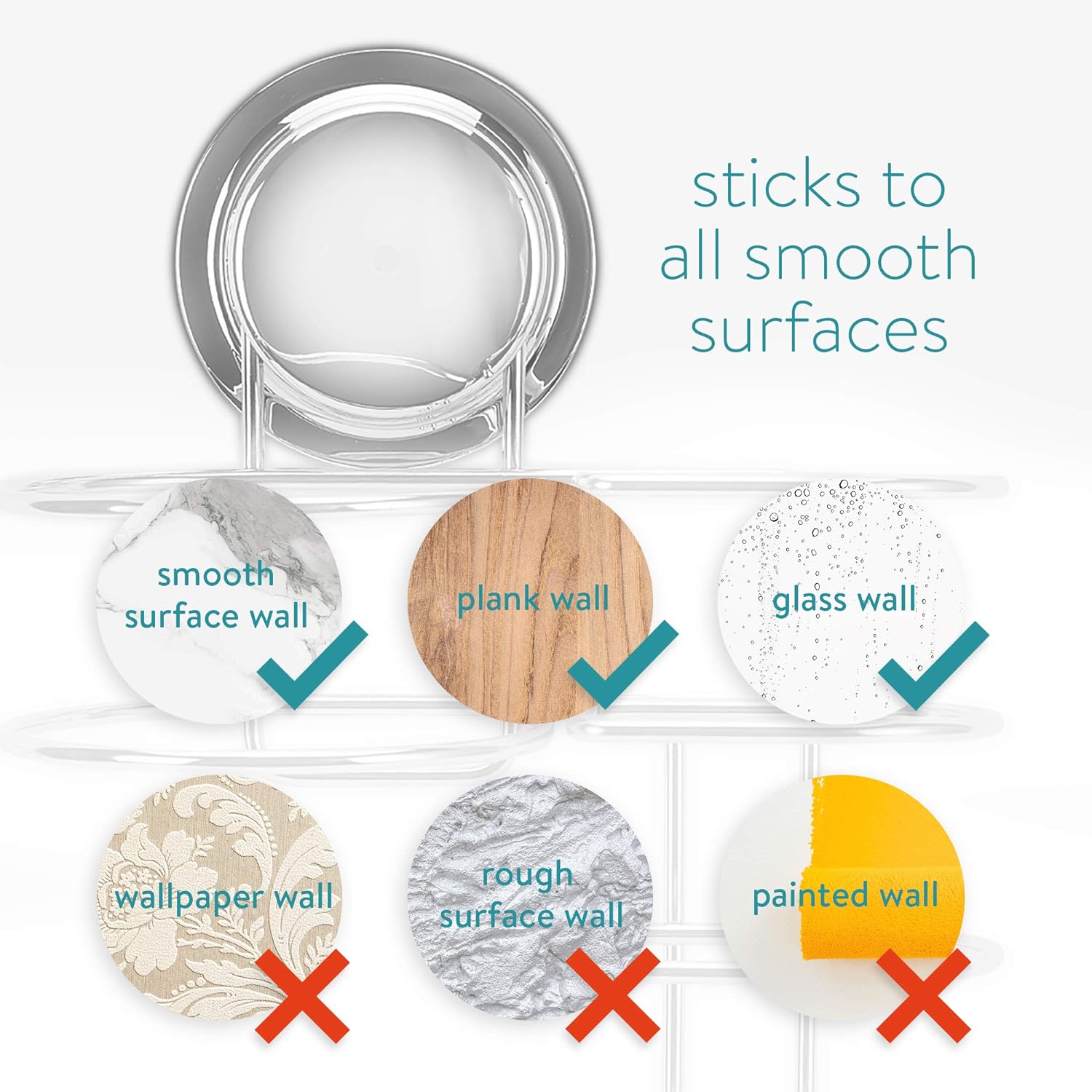 Navaris Μεταλλική Βάση με Βεντούζα για Πιστολάκι και Πρέσα Ισιώματος - White - 50526.02