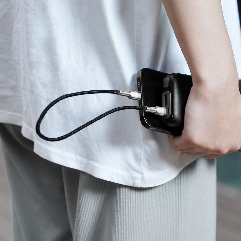 Baseus Cafule Series Metal Data PD 20W - Καλώδιο Δεδομένων και Φόρτισης Type-C to Lightning 0.25m - Black - CATLJK-01