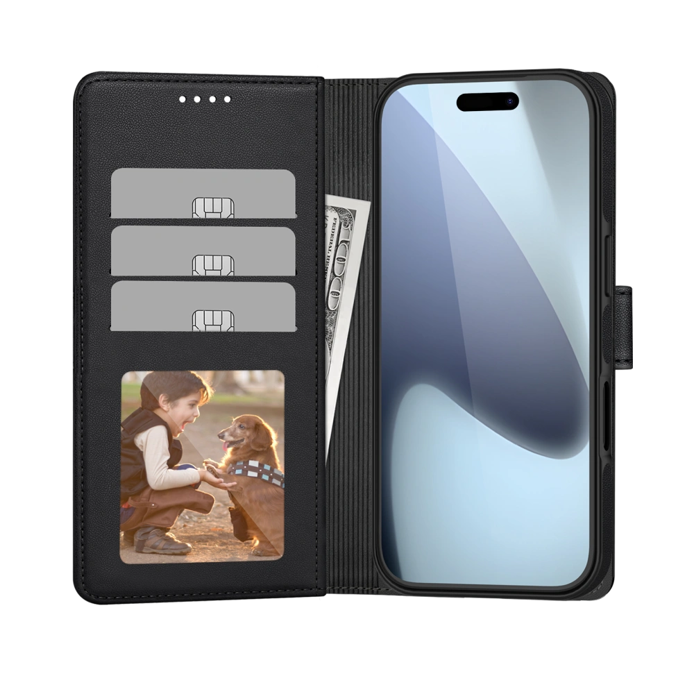 Tech-Protect iPhone Air Θήκη Πορτοφόλι Stand από Δερματίνη με Αποσπώμενη θήκη MagSafe - Matte Black