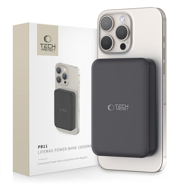 Tech-Protect PB11 Lifemag MagSafe PowerBank Μαγνητικό PowerBank Κινητού 10000 mAh - Black - likebrands.gr