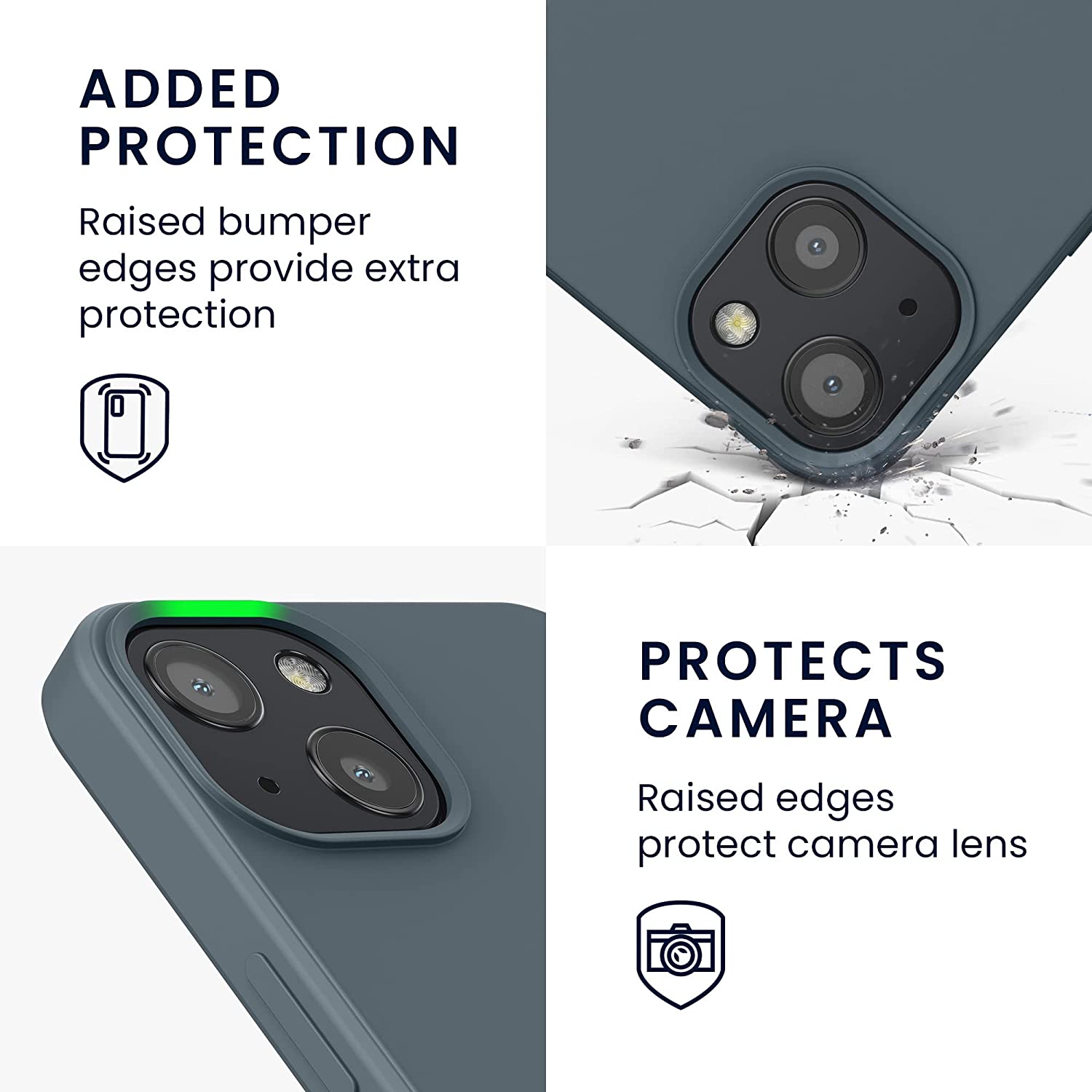 KW iPhone 13 Θήκη Σιλικόνης Rubberized TPU - Slate Grey - 55948.202