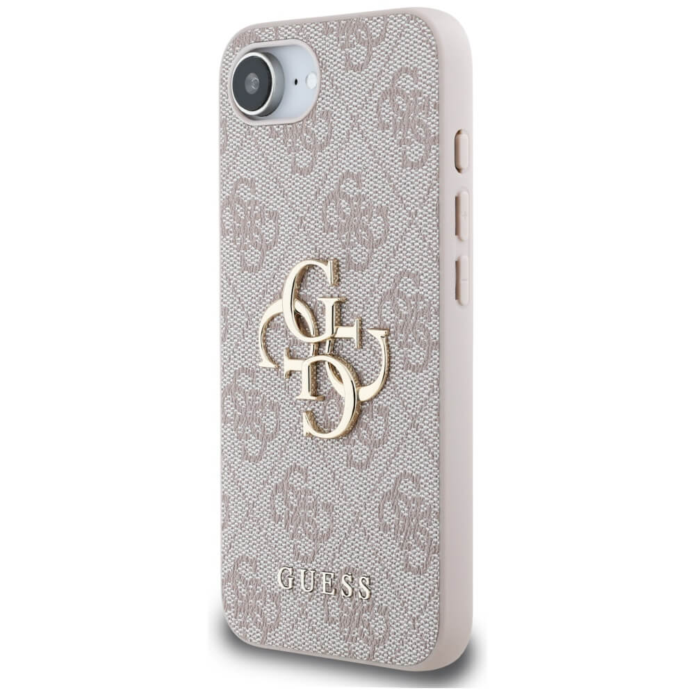 Guess iPhone 16e - 4G Big Logo - Θήκη με Επένδυση Συνθετικού Δέρματος - Pink - GUHCPSE44GMGPI
