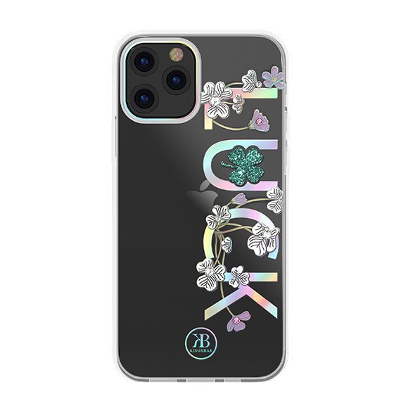 Kingxbar iPhone 12 / iPhone 12 Pro Lucky Series Σκληρή Θήκη με Swarovski Crystals - Luck - Διάφανη