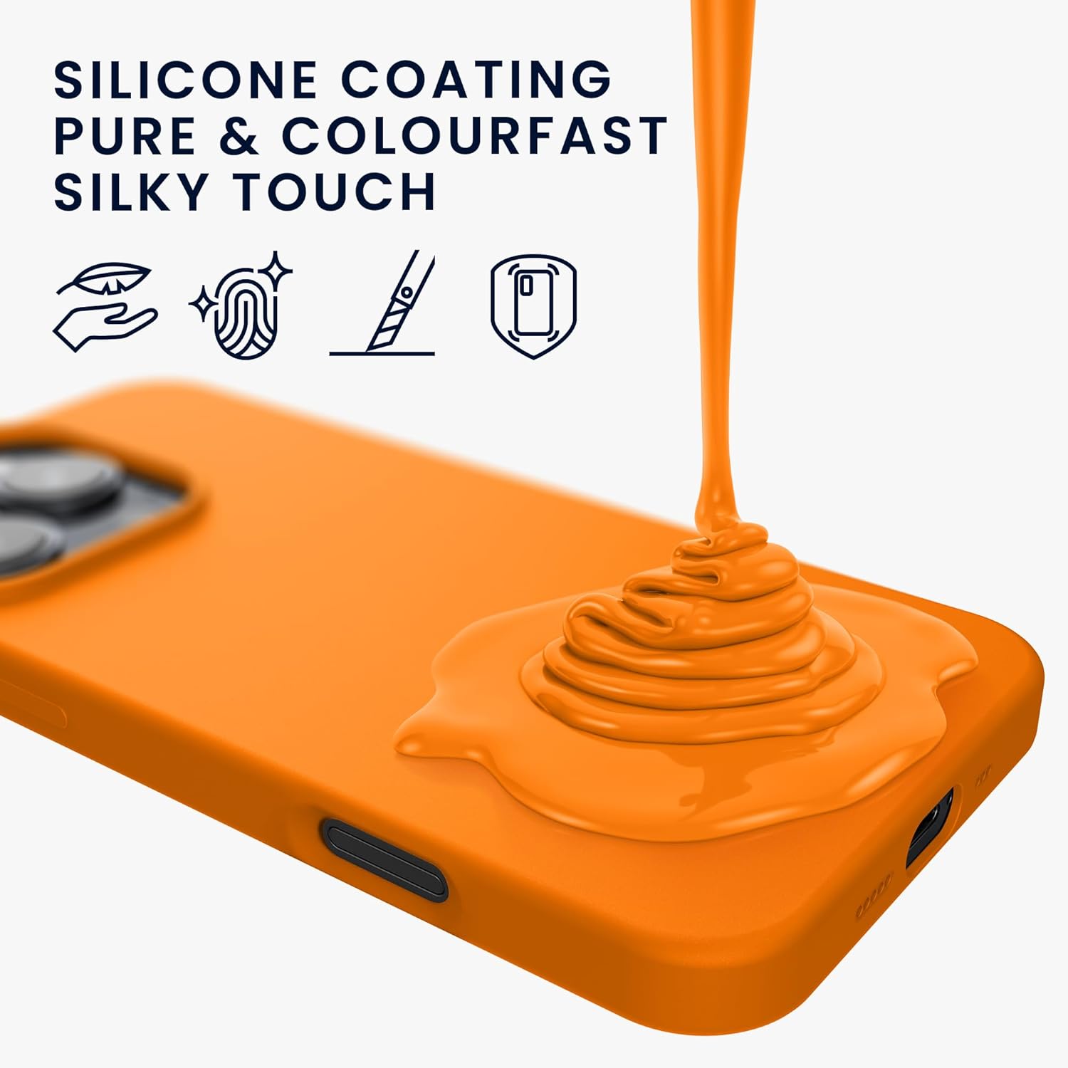 KW iPhone 16 Pro Max Θήκη Σιλικόνης Rubberized TPU - Fruity Orange