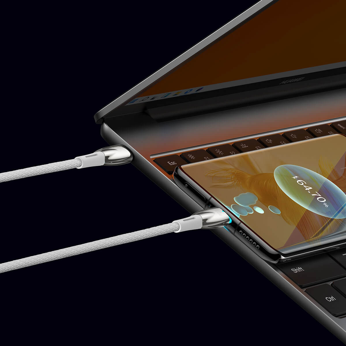 Baseus Glimmer Series PD 100W - Καλώδιο Δεδομένων και Φόρτισης Type-C to Type-C 2M - White - CADH000802