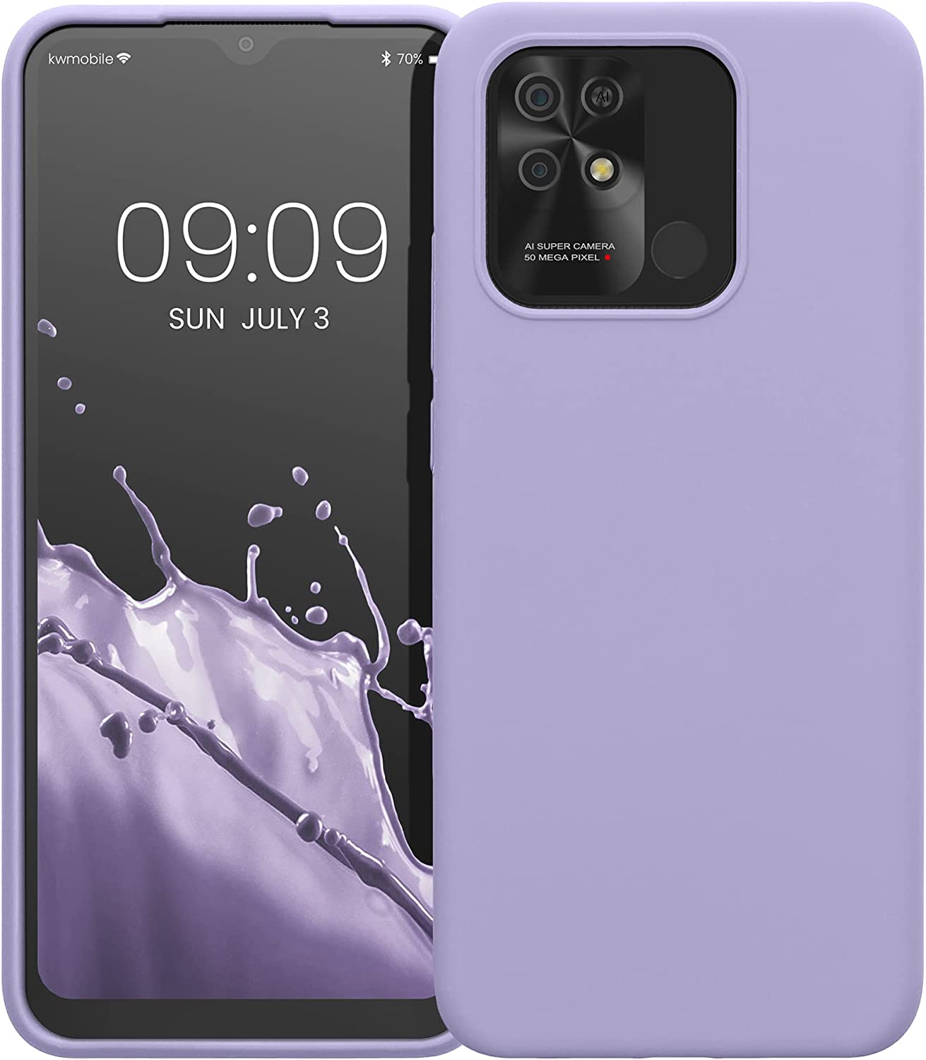 KW Xiaomi Redmi 10C Θήκη Σιλικόνης Rubberized TPU - Lavender - 59230.108
