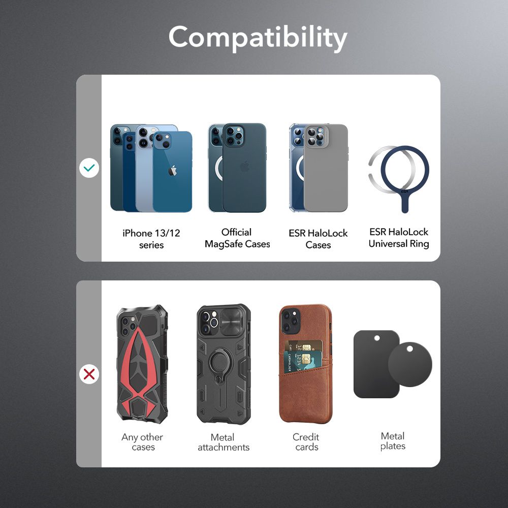 ESR HaloLock Cryoboost Magnetic MagSafe Μαγνητική Βάση Αυτοκινήτου Αεραγωγού με Ασύρματη Φόρτιση MagSafe - Frosted Onyx