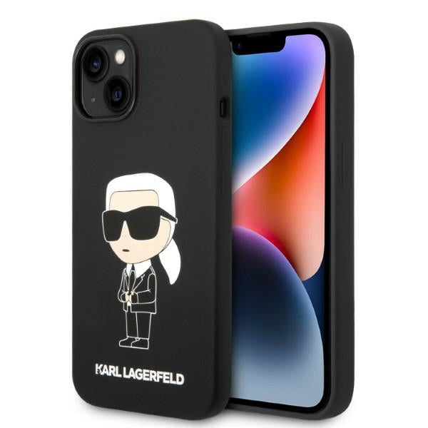 Karl Lagerfeld iPhone 15 Plus / 14 Plus - Silicone Ikonik Σκληρή Θήκη με Πλαίσιο Σιλικόνης - Black - KLHCP14MSNIKBCK