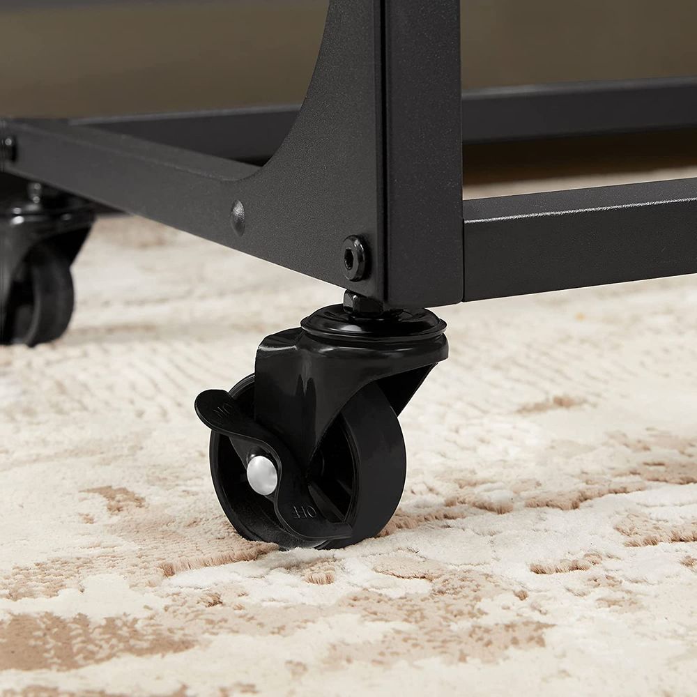 Vasagle Βοηθητικό Ρυθμιζόμενο Τραπέζι με Ρόδες και Ξύλινη Επιφάνεια - 55 x 35 x 66 cm - Rustic Brown / Black - LET352B01