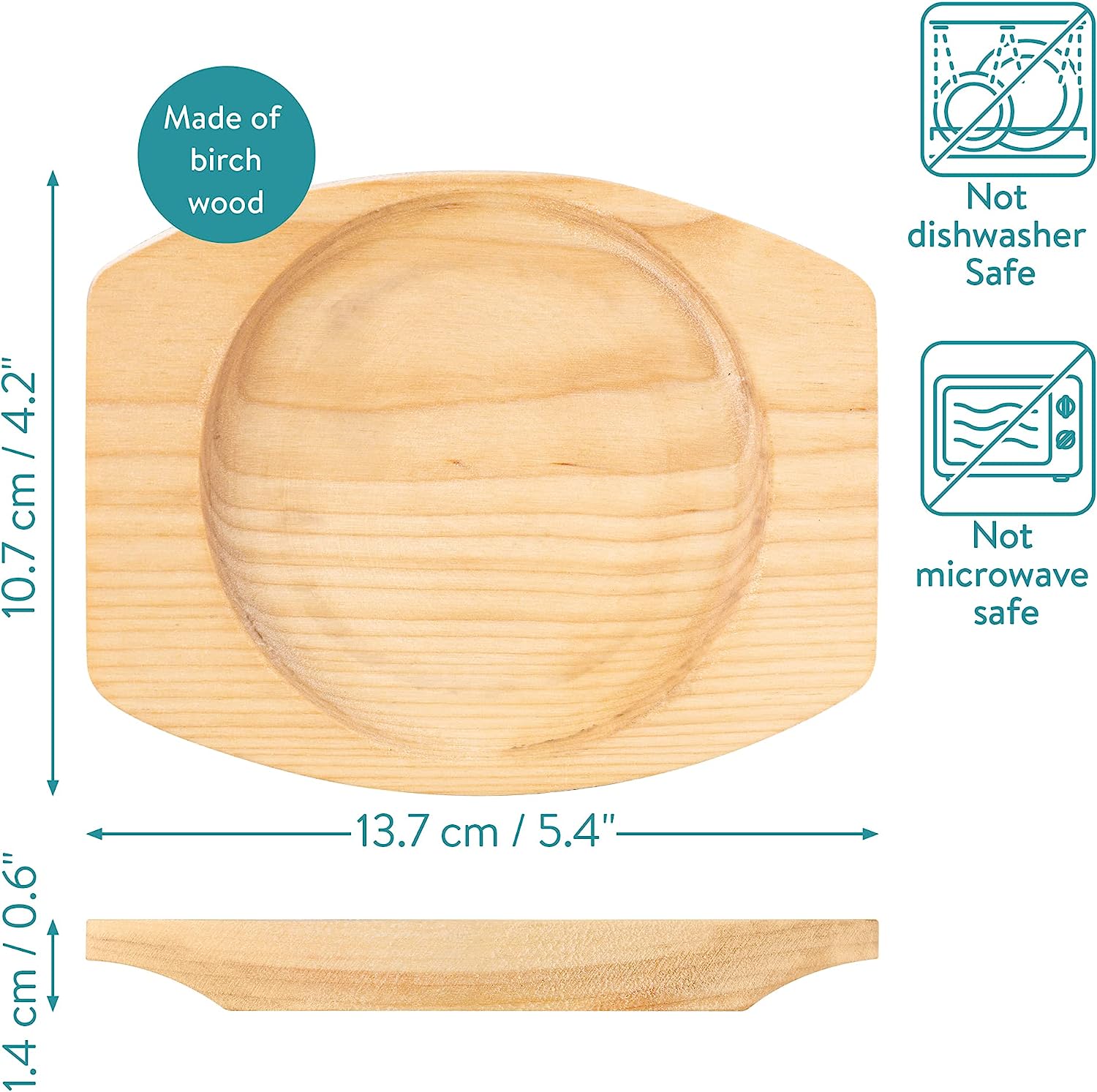 Navaris Μίνι Τηγάνι από Χυτοσίδηρο με Ξύλινη Βάση - 10.2 cm - Black - 60343.01