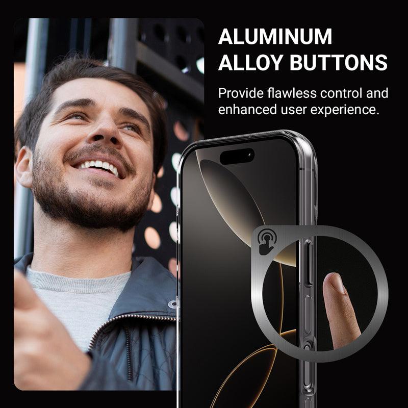 Crong iPhone 16 Pro Clear Mag Pro - Σκληρή Θήκη με MagSafe - Black