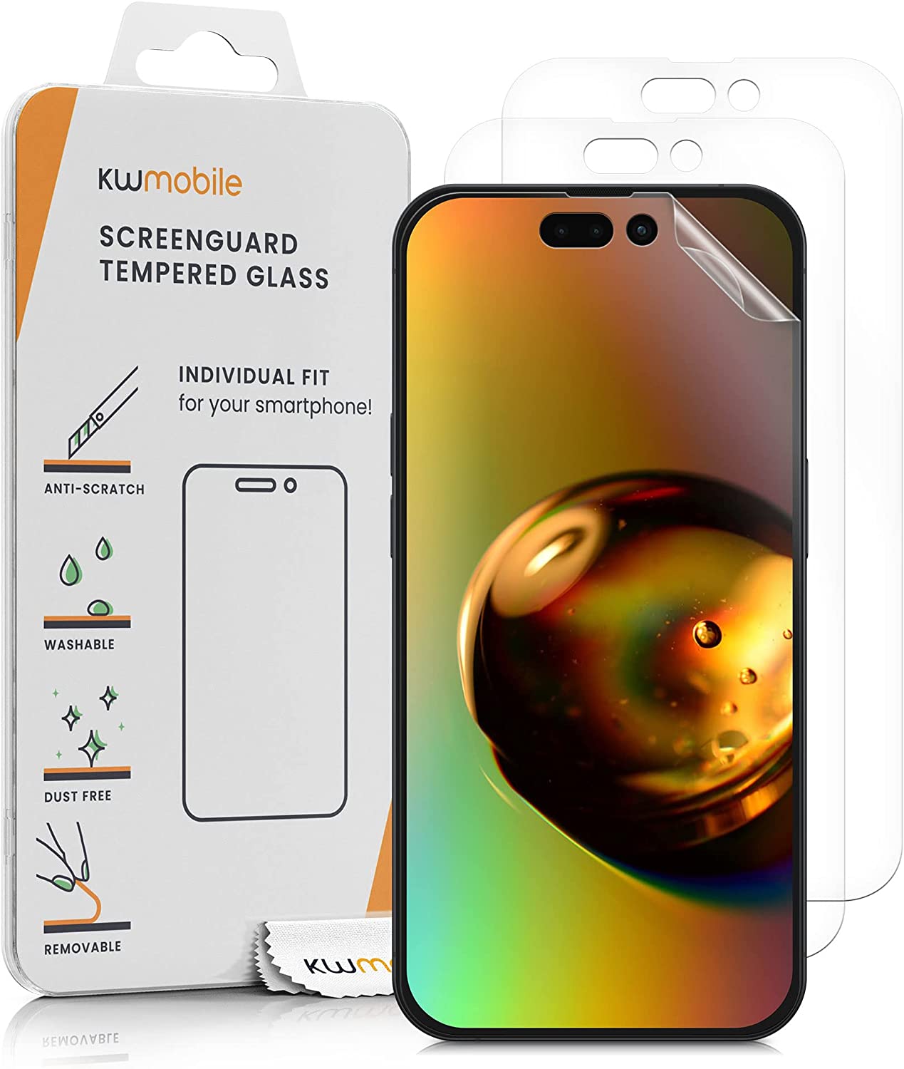 KW iPhone 14 Pro Max - Τρεις Μεμβράνες Προστασίας Οθόνης - Διάφανες - 59226.1