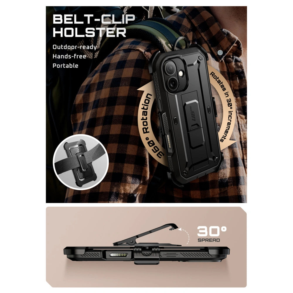 Supcase iPhone 17 - Unicorn Beetle Pro - Σκληρή Θήκη με Προστασία Οθόνης και Stand - Black