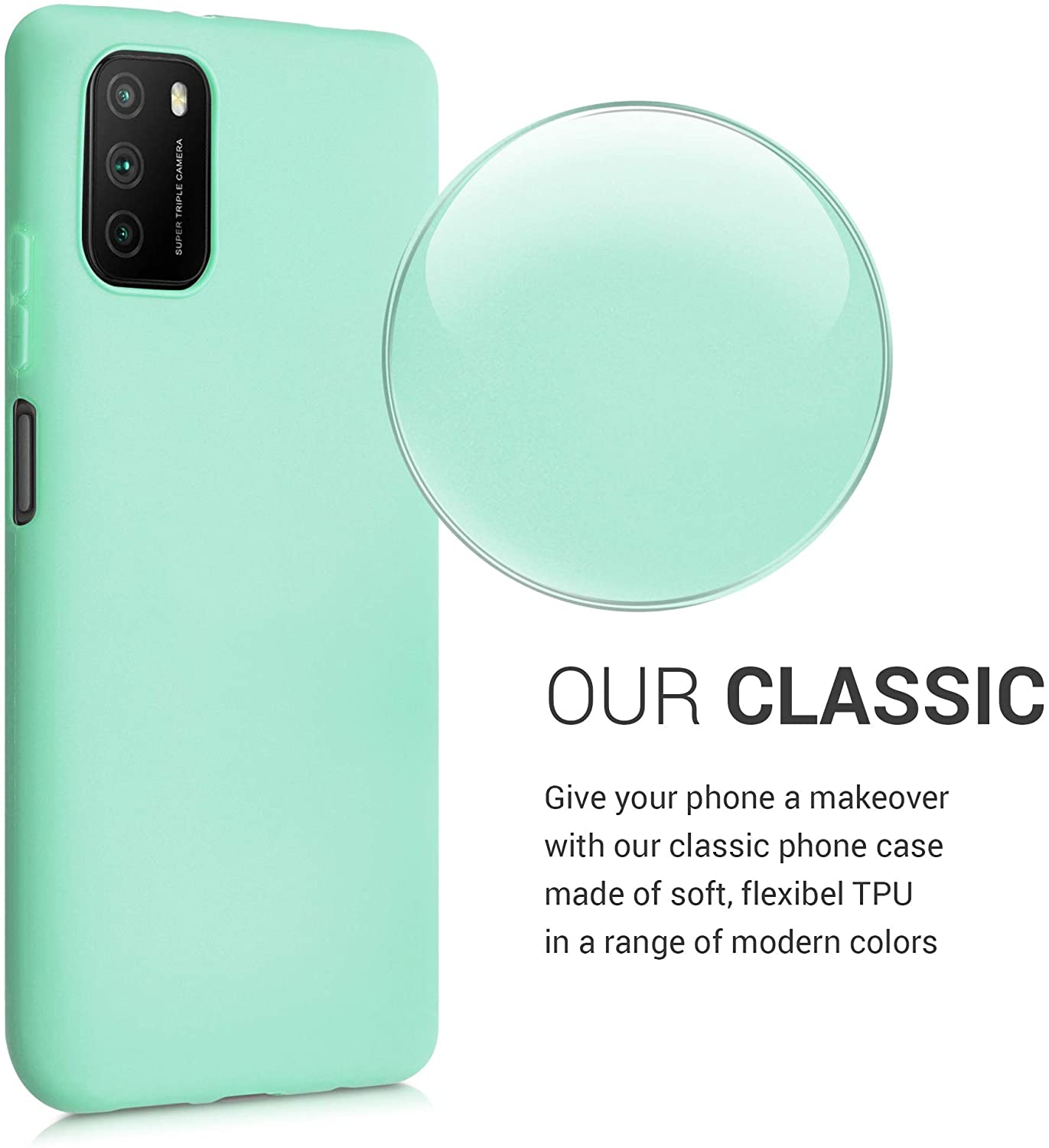 KW Xiaomi Poco M3 Θήκη Σιλικόνης TPU - Mint Matte - 53971.50