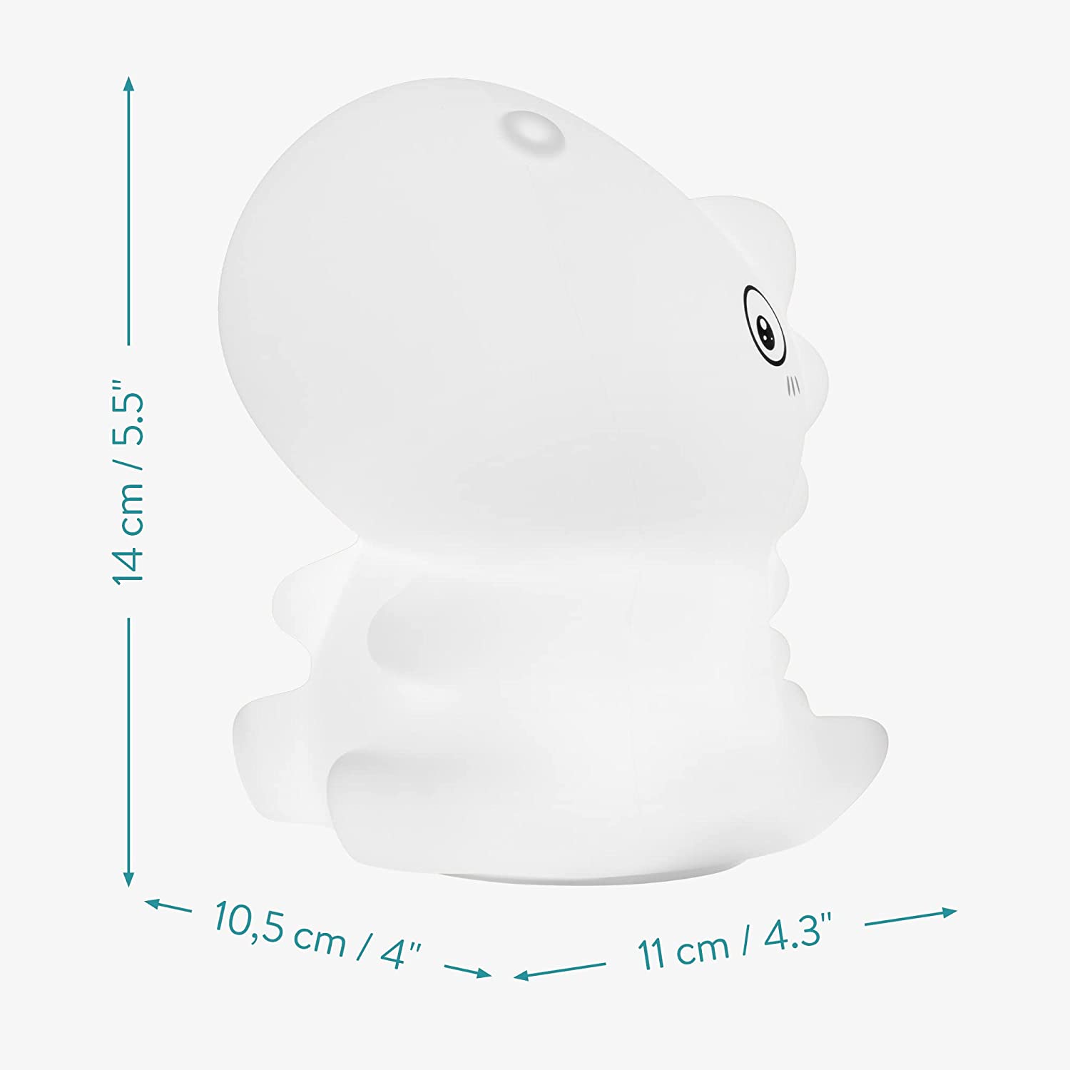 Navaris LED Night Light RGB - Παιδικό Νυχτερινό Φως με Αλλαγή Χρωμάτων - Design Sitting Dino - White - 55003.02.02