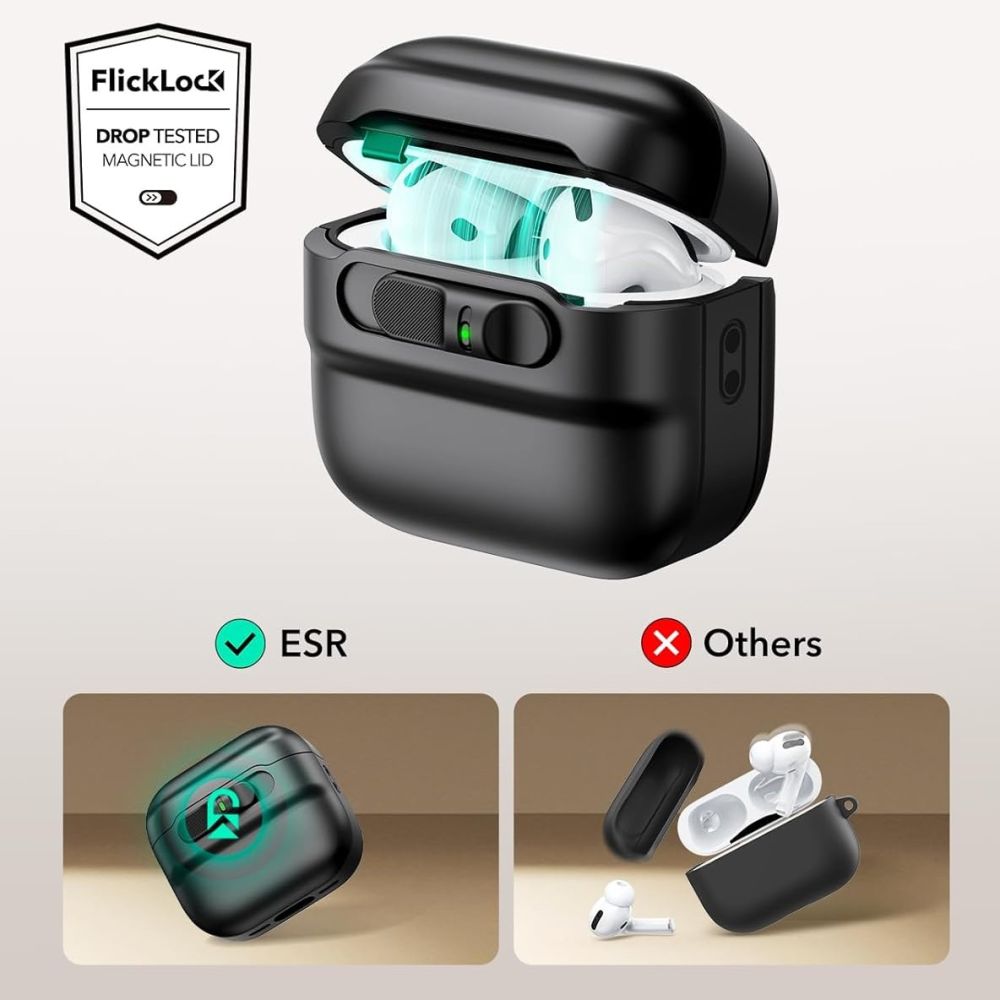 ESR AirPods 4 Θήκη από Σκληρό Πλαστικό με MagSafe - Pulse Halolock - Black