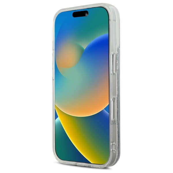 Karl Lagerfeld iPhone 16 - Liquid Glitter Karl and Choupette Head MagSafe Σκληρή Θήκη με Πλαίσιο Σιλικόνης - Διάφανη - KLHMP16SLGKCSGH