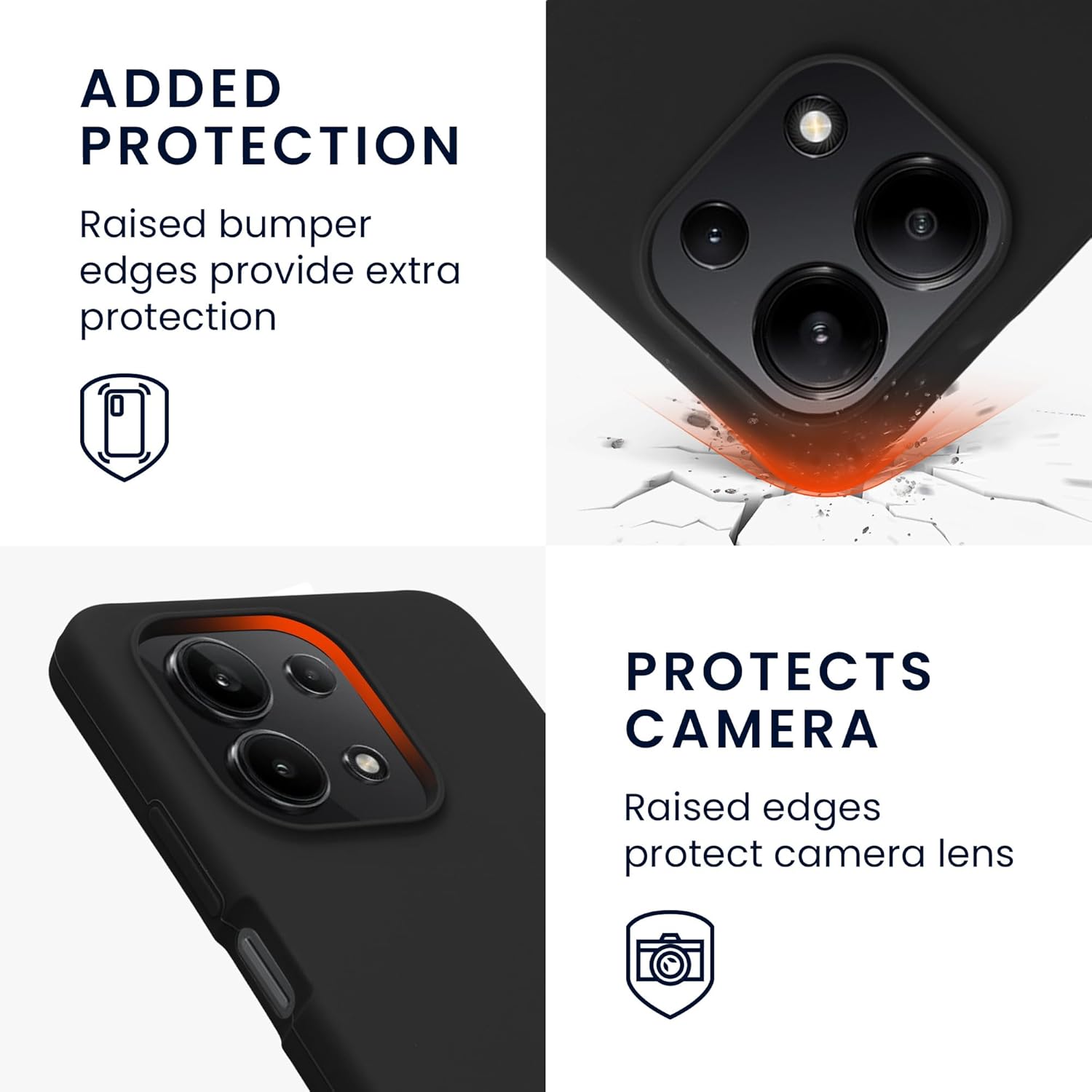 KW Xiaomi Redmi Note 13 4G Θήκη Σιλικόνης Rubberized TPU - Black