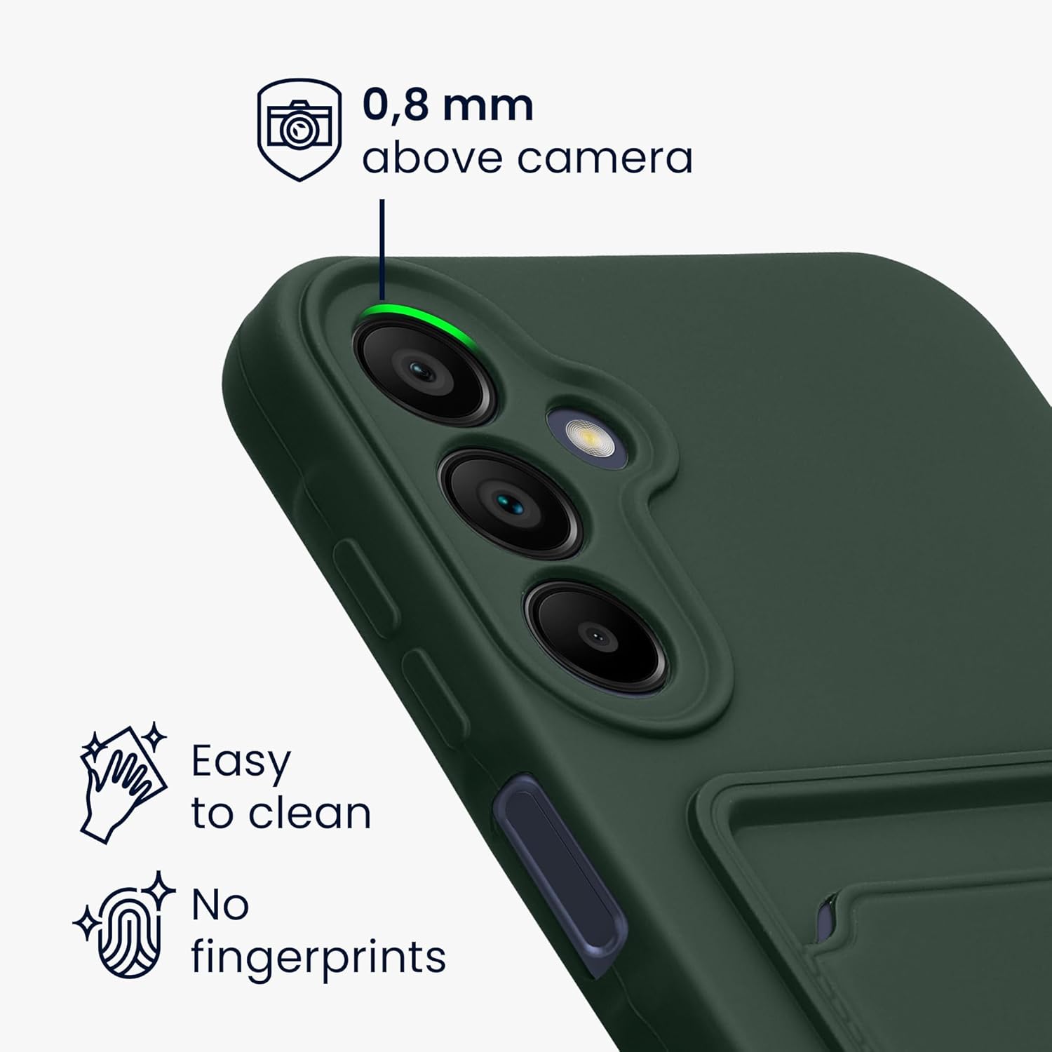 KW Samsung Galaxy A15 4G / A15 5G Θήκη Σιλικόνης TPU με Υποδοχή για Κάρτα - Dark Green