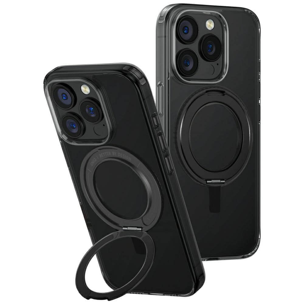 Uniq iPhone 16 Pro - Swivix 360 Rotating Kickstand - Σκληρή Θήκη με Πλαίσιο Σιλικόνης και Σταντ - Black