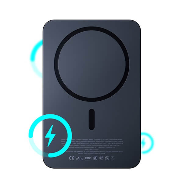 3MK MagSynergy MagSafe PowerBank 5000mAh με 1 Θύρα Type-C και 1 Θύρα Lightning - Black