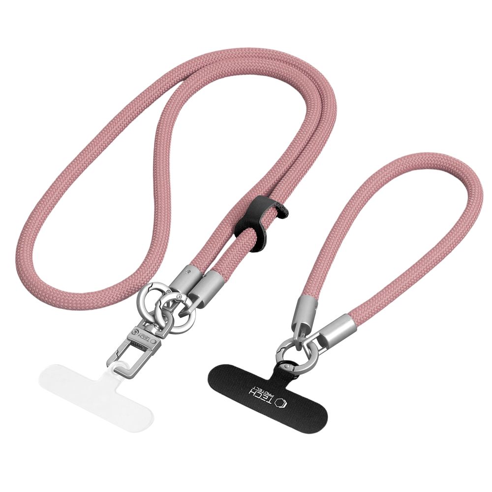 Tech-Protect Universal Λουράκι για Θήκη Κινητού - C10S Rope CrossBody / Wrist Strap - Dusty Rose / Titanium