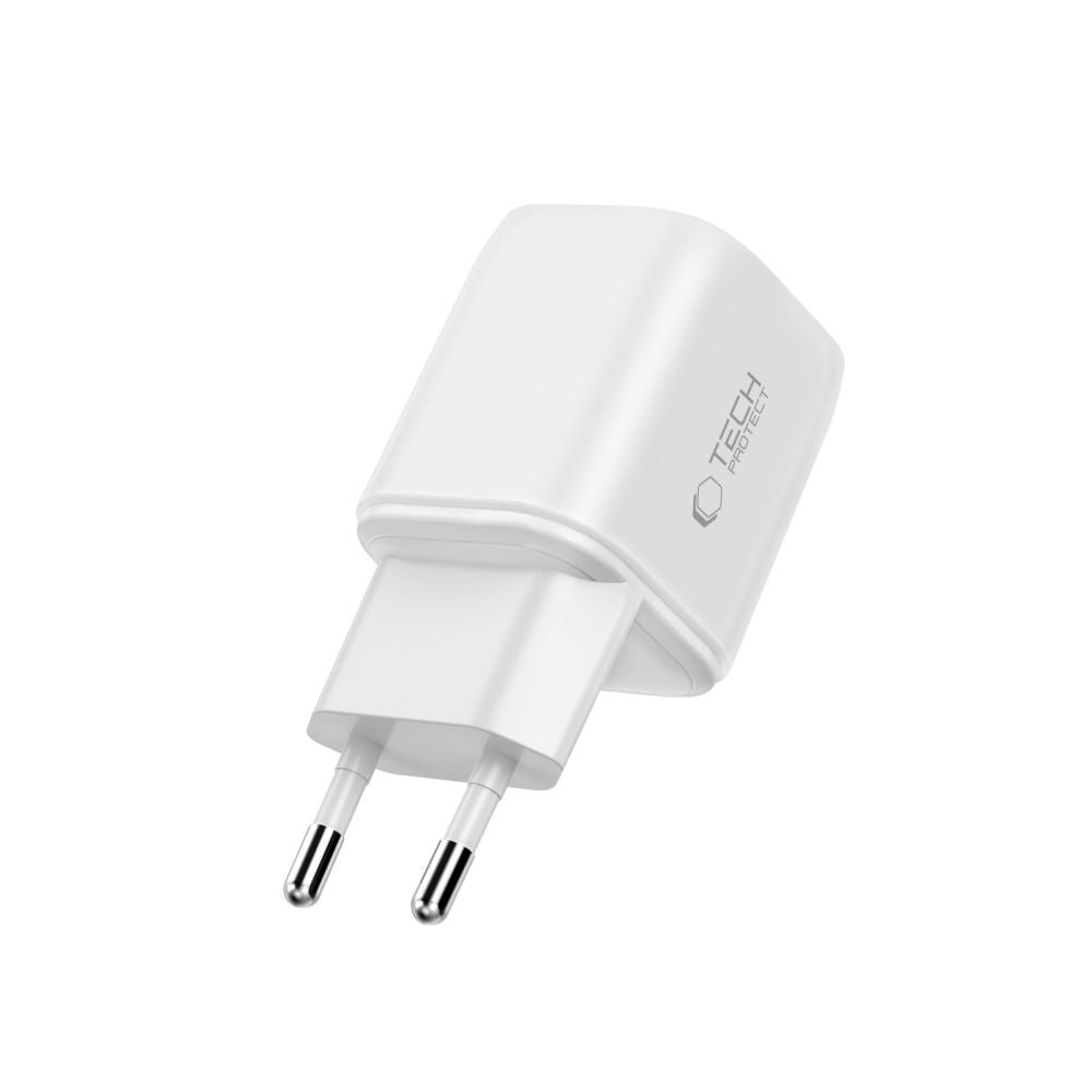 Tech-Protect Οικιακός Φορτιστής PD 3.2 με 1 Θύρα USB και 2 Θύρες Type-C 100W / QC3.0 - NCA100W-GaN - White