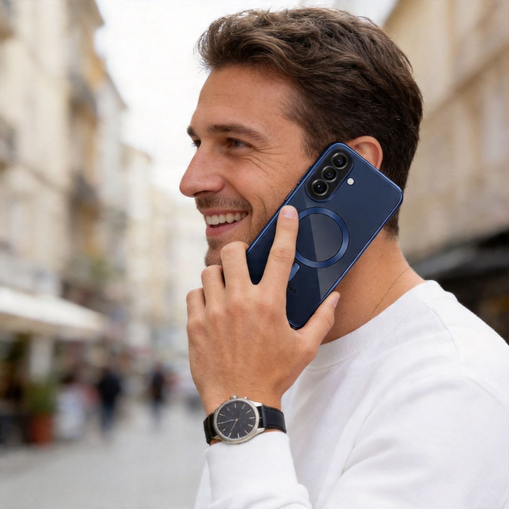 Tech-Protect Samsung Galaxy A57 5G - Θήκη Σιλικόνης TPU με MagSafe - MagFlex - Clear / Navy Blue