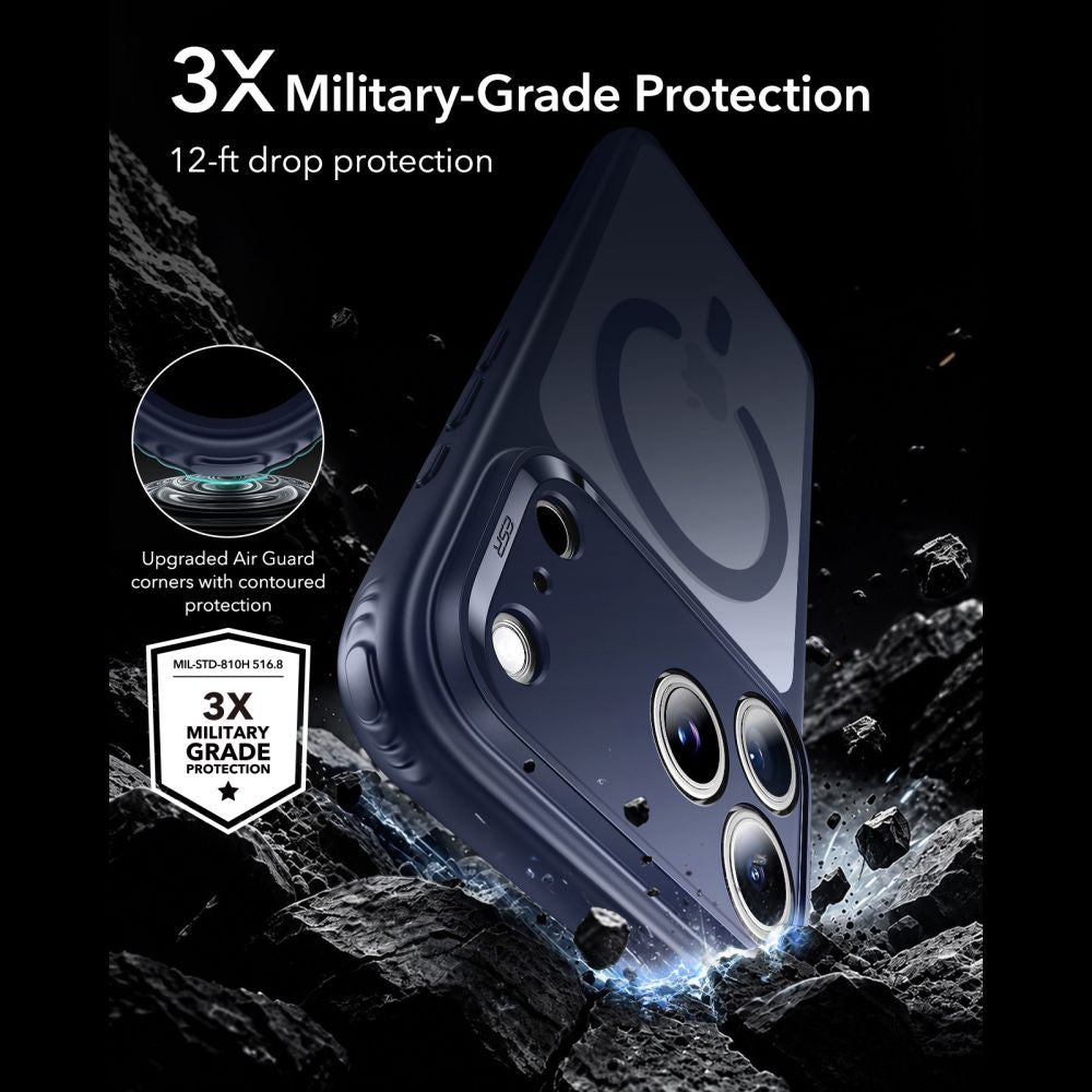 ESR iPhone 18 Pro Max / iPhone 17 Pro Max - Σκληρή Θήκη MagSafe με Πλαίσιο Σιλικόνης - Classic Hybrid - Frosted Blue
