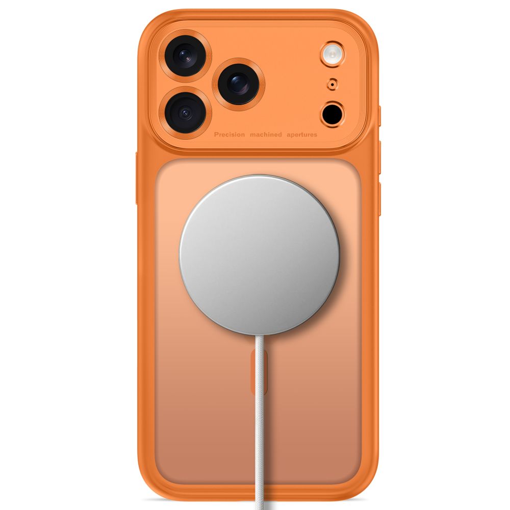 Tech-Protect iPhone 18 Pro / iPhone 17 Pro - Σκληρή Θήκη με Πλαίσιο Σιλικόνης και MagSafe - MagPeak MagSafe CC - Matte Cosmic Orange