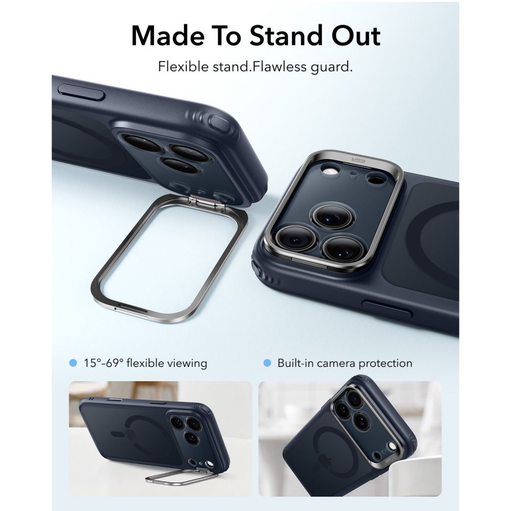 ESR iPhone 18 Pro / iPhone 17 Pro - Σκληρή Θήκη MagSafe με Πλαίσιο Σιλικόνης και Σταντ - Classic Hybrid Kickstand - Frosted Blue