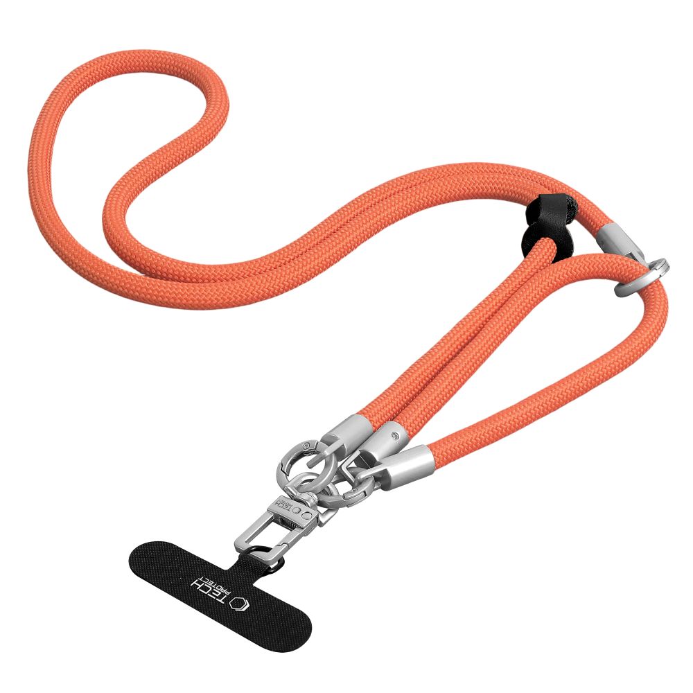 Tech-Protect Universal Λουράκι για Θήκη Κινητού - C10S Rope CrossBody / Wrist Strap - Orange / Titanium