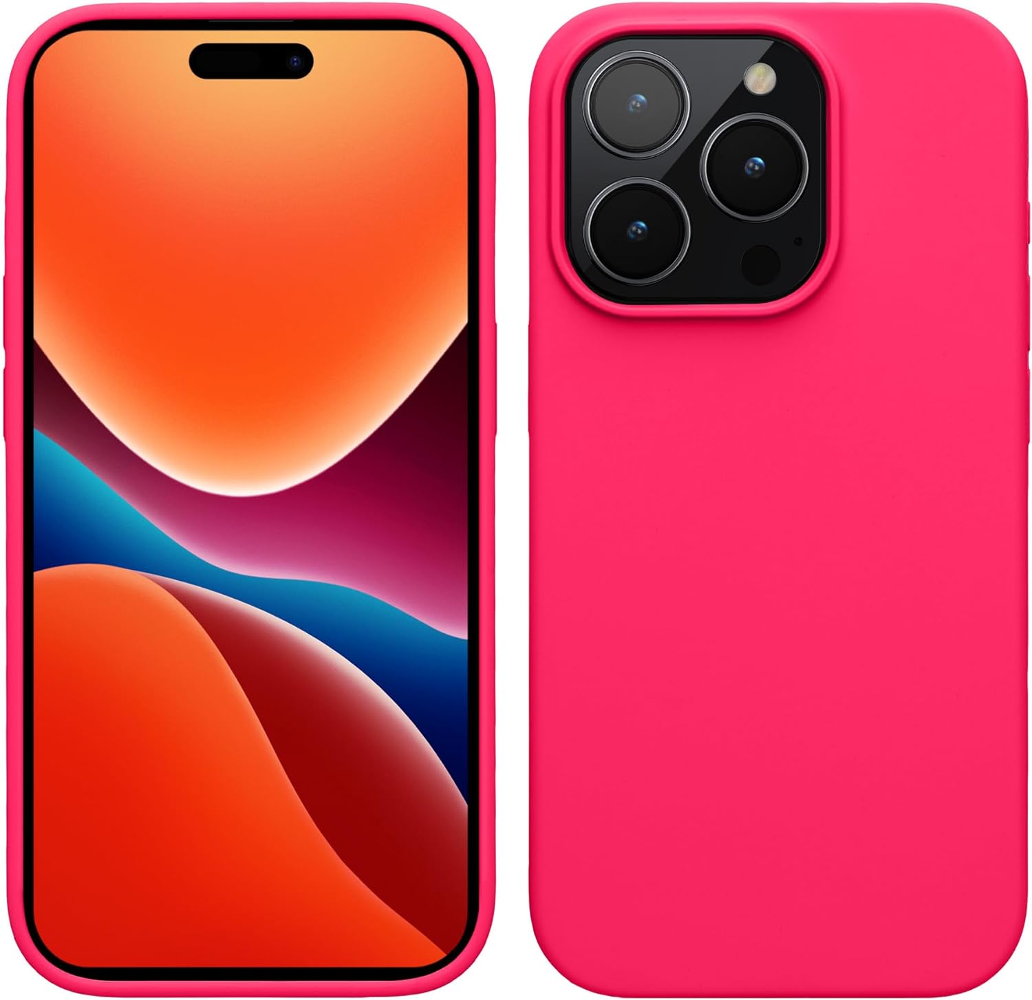 KW iPhone 15 Pro Max Θήκη Σιλικόνης Rubberized TPU - Neon Pink - 61956.77
