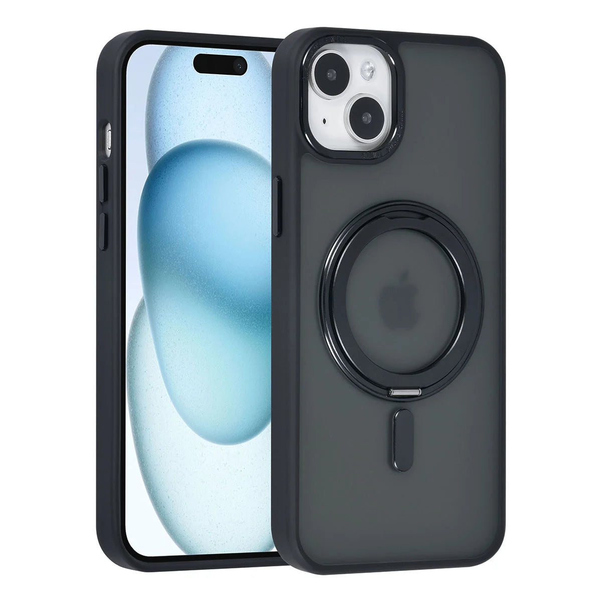 Tuniq iPhone 15 Plus / 14 Plus - Σκληρή MagSafe Θήκη με Περιστρεφόμενο Δαχτυλίδι Συγκράτησης - Μαύρο