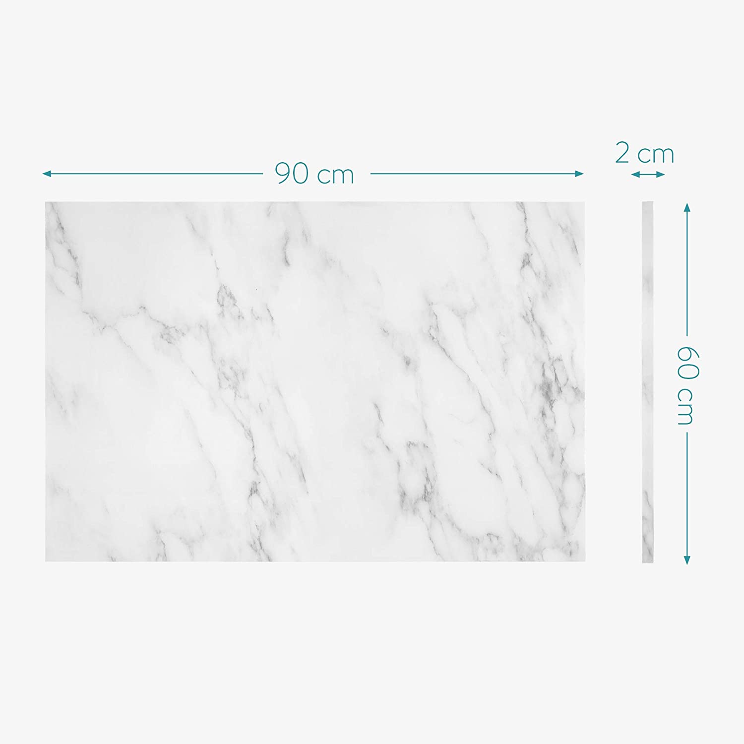 Navaris Μαγνητικός Πίνακας - 90 x 60cm - Design White Marble - 49997.09