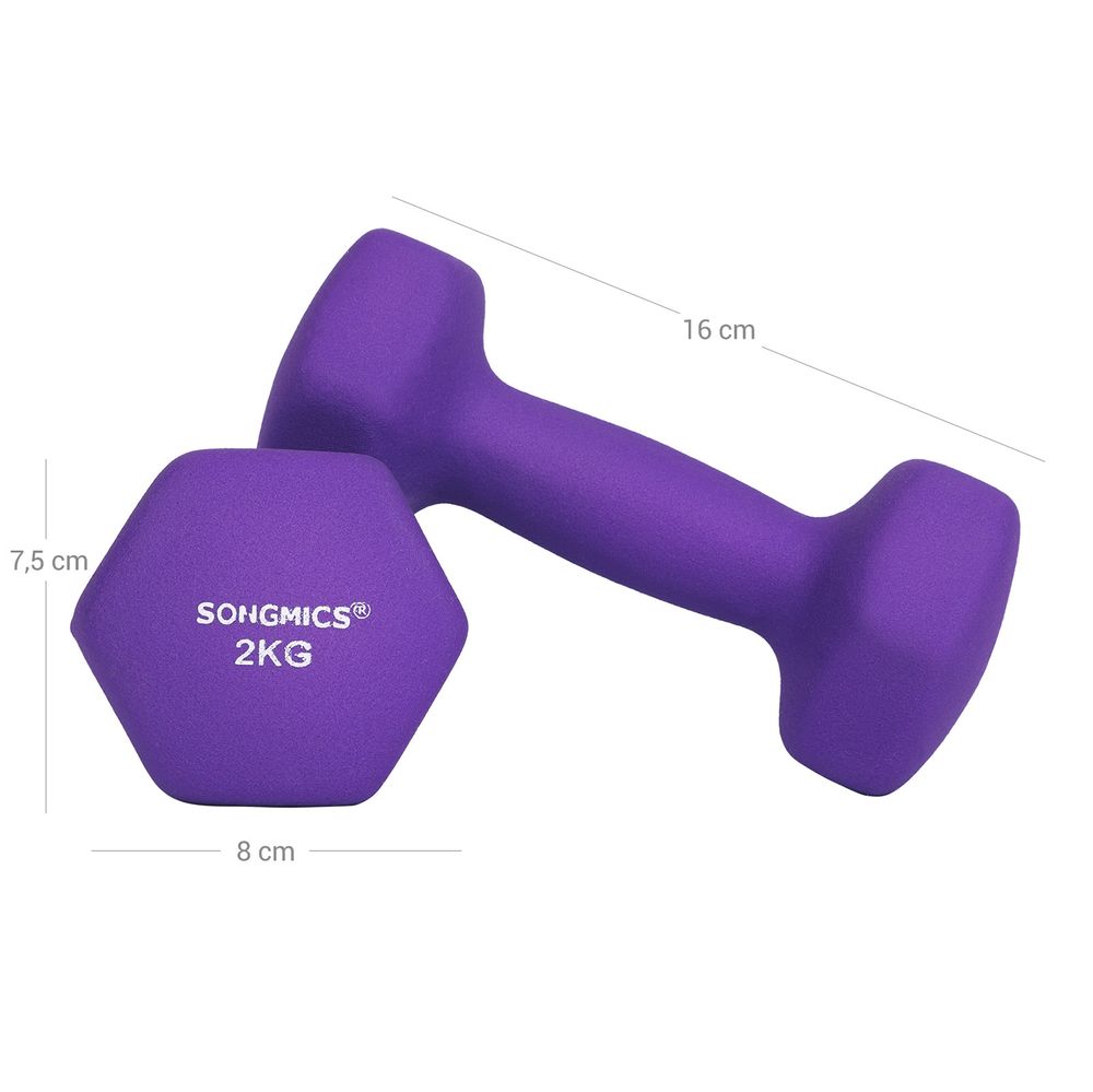 Songmics Σετ με 2 Βαράκια - 2 kg - Purple - SYL64PL