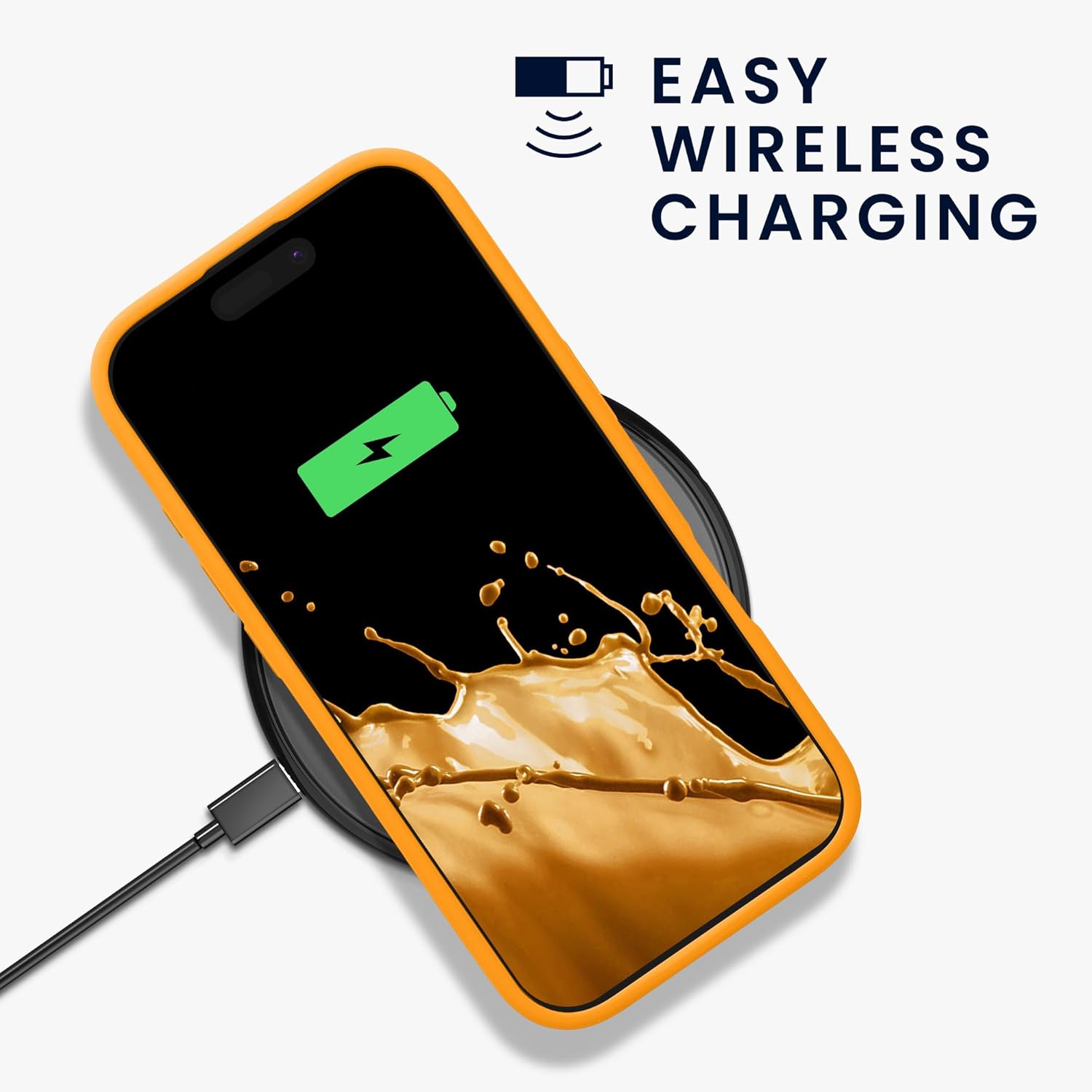 KW iPhone 16 Pro Θήκη Σιλικόνης Rubberized TPU - Fruity Orange