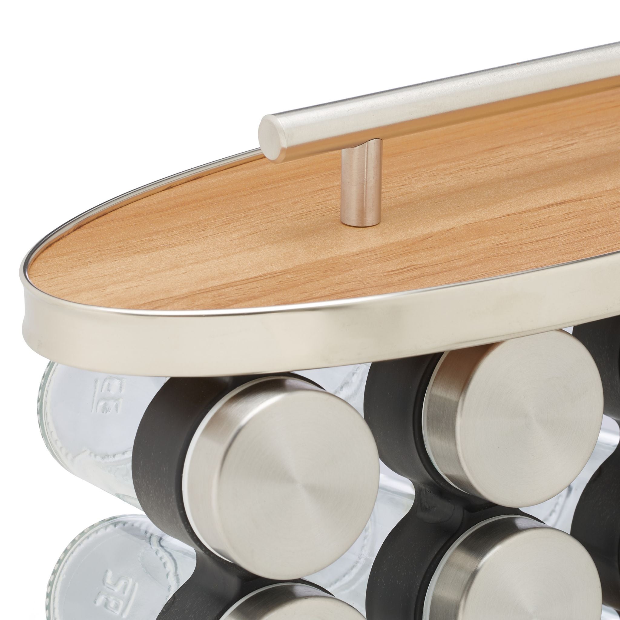 Relaxdays Βάση Μπαχαρικών με 12 Δοχεία - Natural / Silver - 4052025435875