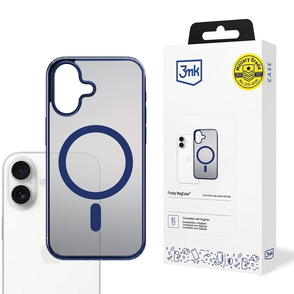 3MK iPhone 17 Σκληρή Θήκη με Πλαίσιο Σιλικόνης και MagSafe - Frosty MagCase - Blue