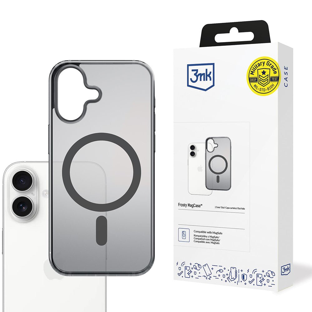 3MK iPhone 17 Σκληρή Θήκη με Πλαίσιο Σιλικόνης και MagSafe - Frosty MagCase - Grey