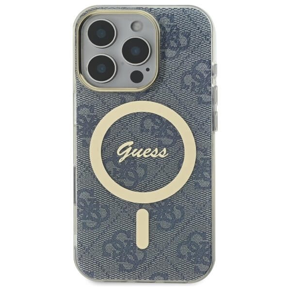 Guess iPhone 16 Pro - IML 4G MagSafe - Σκληρή Θήκη με Πλαίσιο Σιλικόνης και MagSafe - Blue - GUHMP16LH4STB